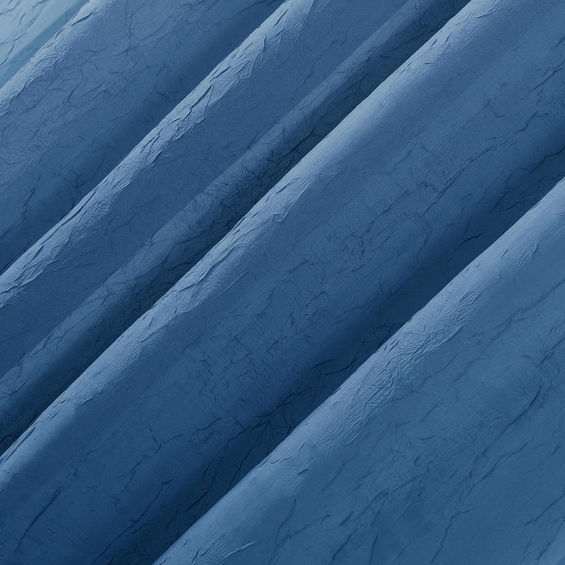 No. 918 Erica Crushed Sheer Voile Rod Pocket Curtain Panel, 51" x 63", Blue - Image 3